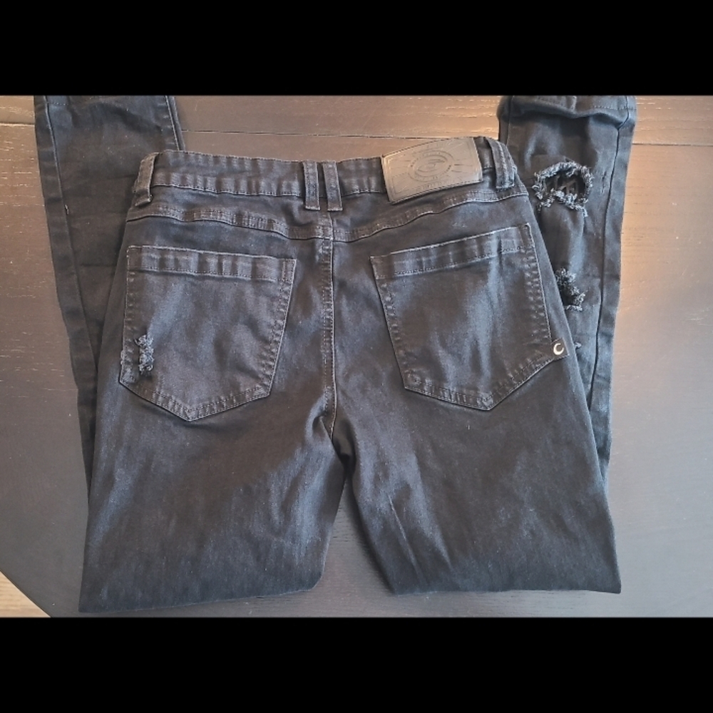 Killstar Black Distressed Mesh Skinny Jeans, Small - Picture 8 of 9